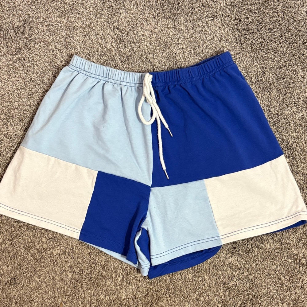 SHEIN Blue and White Athletic Shorts